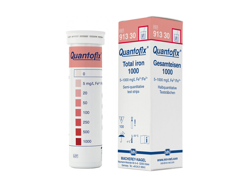 Semi-quantitative test strips QUANTOFIX Total iron 1000