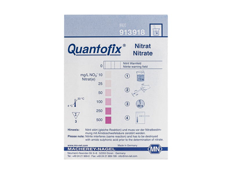 Semi-quantitative test strips QUANTOFIX Nitrate, test sets