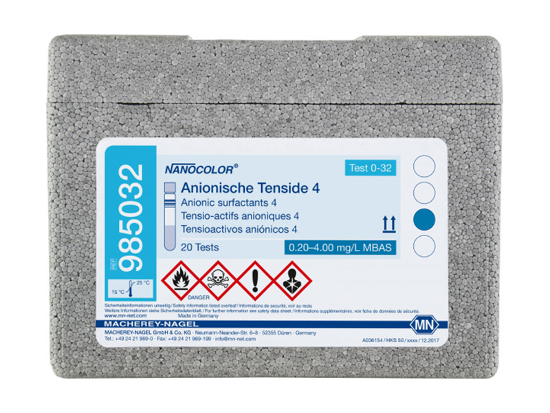 Tube test NANOCOLOR Anionic surfactants 4