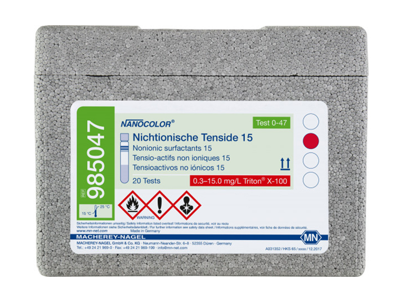 Tube test NANOCOLOR Nonionic surfactants 15