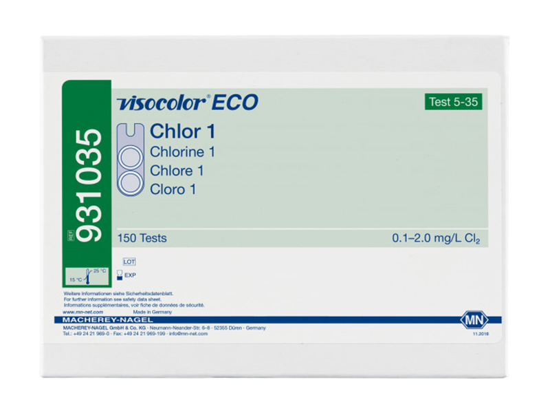 Colorimetric test kit VISOCOLOR ECO Chlorine 1, free and total